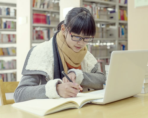 Student Working On Laptop